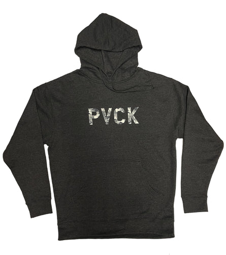 PVCK Men's Camo Pullover Hoodie, Grey/Grey